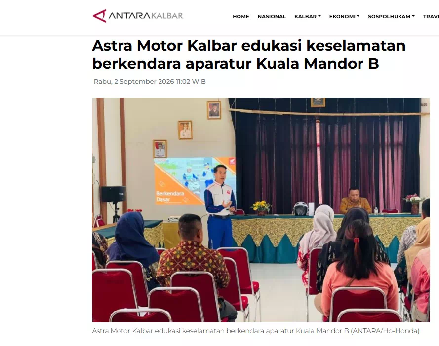 Astra Motor Kalbar edukasi keselamatan berkendara aparatur Kuala Mandor B