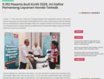 9.192 Peserta Ikuti KLHN 2025, Ini Daftar Pemenang Layanan Honda Terbaik