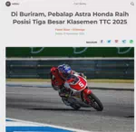 Di Buriram, Pebalap Astra Honda Raih Posisi Tiga Besar Klasemen TTC 2025