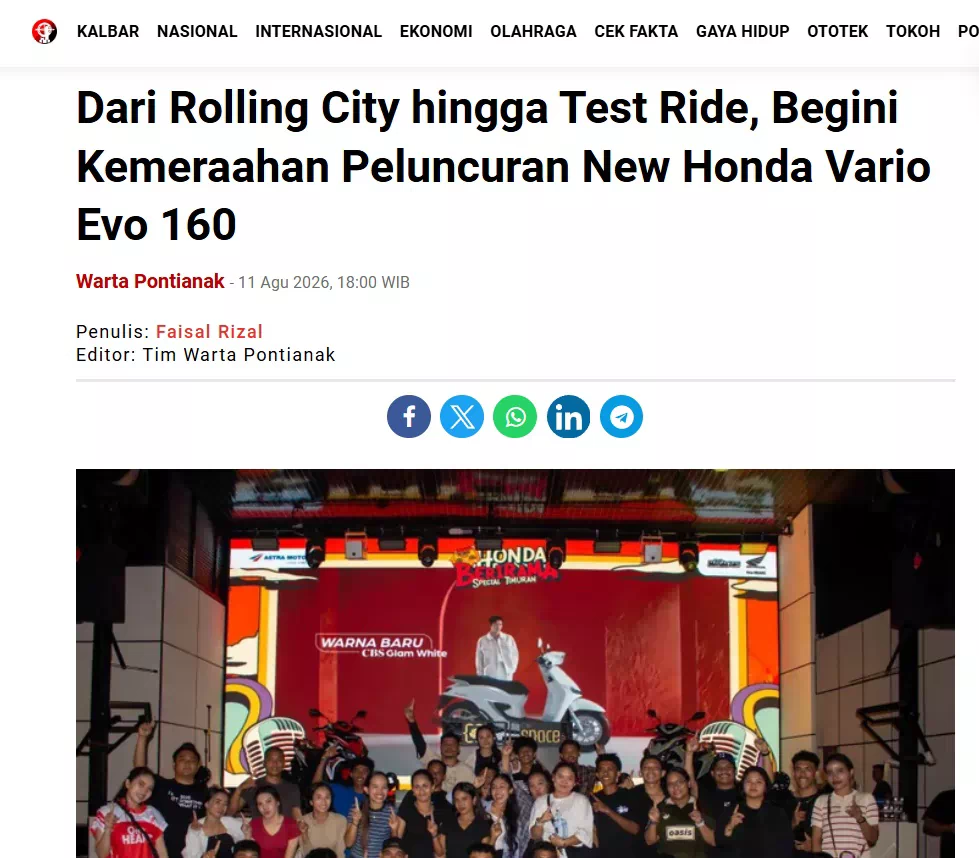 Dari Rolling City hingga Test Ride, Begini Kemeraahan Peluncuran New Honda Vario Evo 160