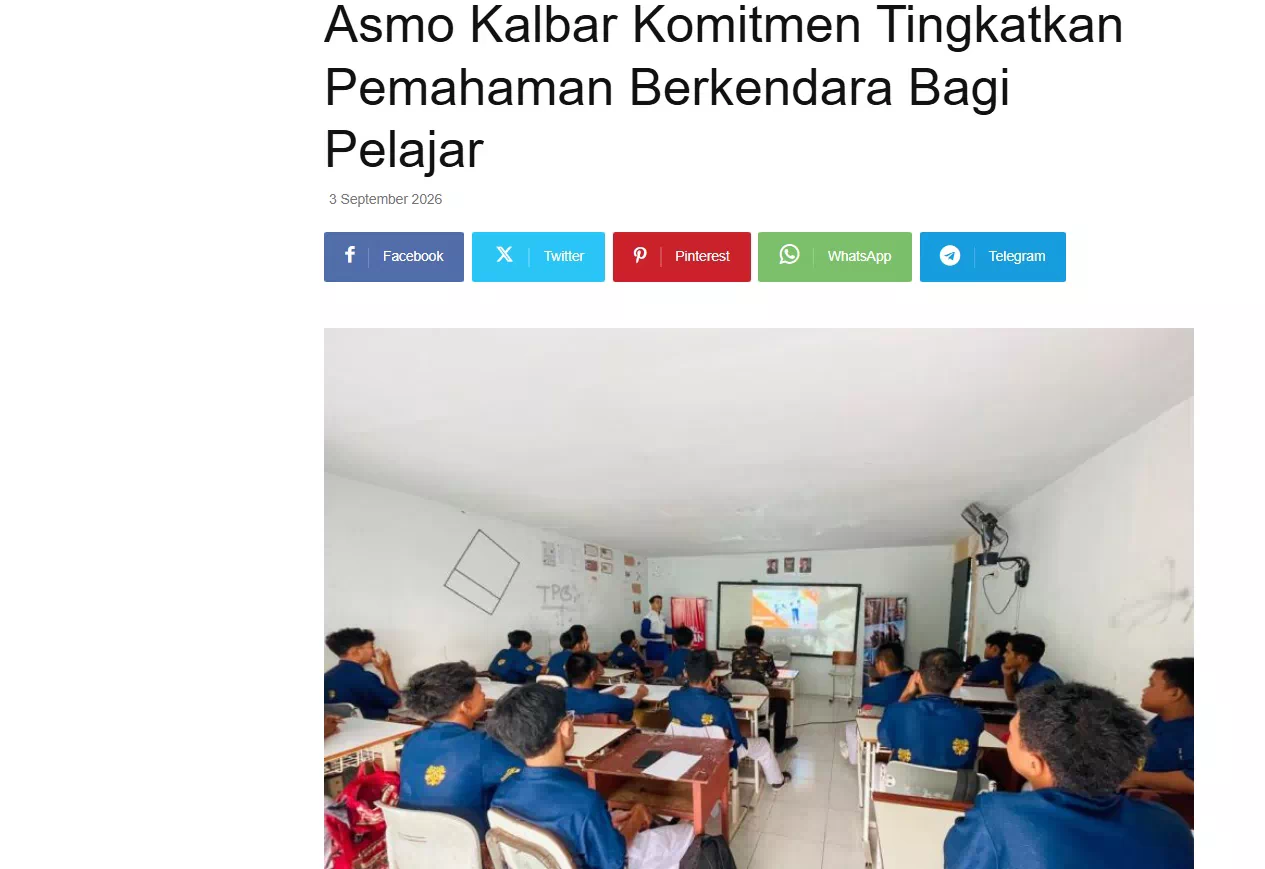 Asmo Kalbar Komitmen Tingkatkan Pemahaman Berkendara Bagi Pelajar