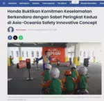 Honda Buktikan Komitmen Keselamatan Berkendara dengan Sabet Peringkat Kedua di Asia-Oceania Safety Innovative Concept