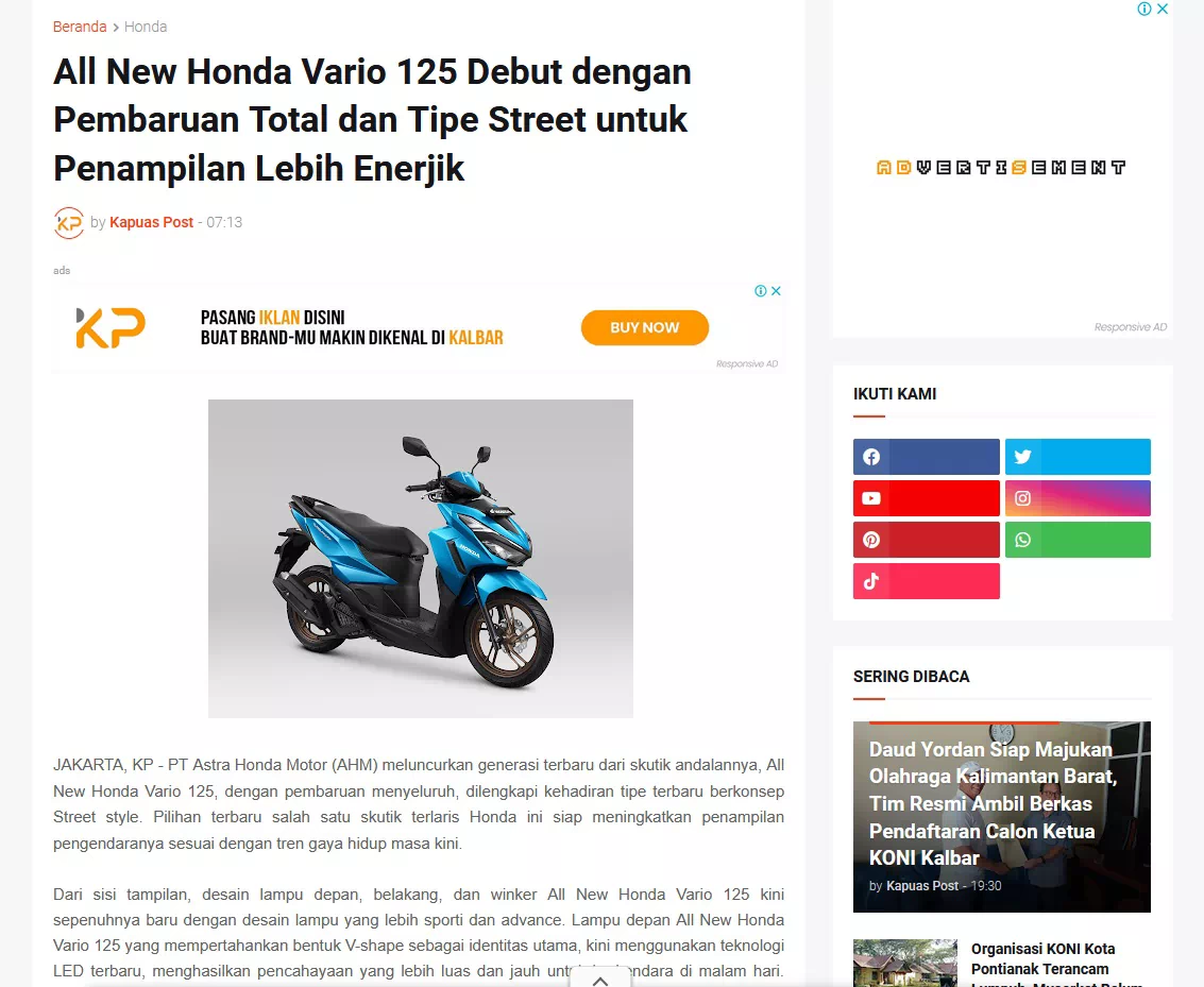 All New Honda Vario 125 Debut dengan Pembaruan Total dan Tipe Street untuk Penampilan Lebih Enerjik