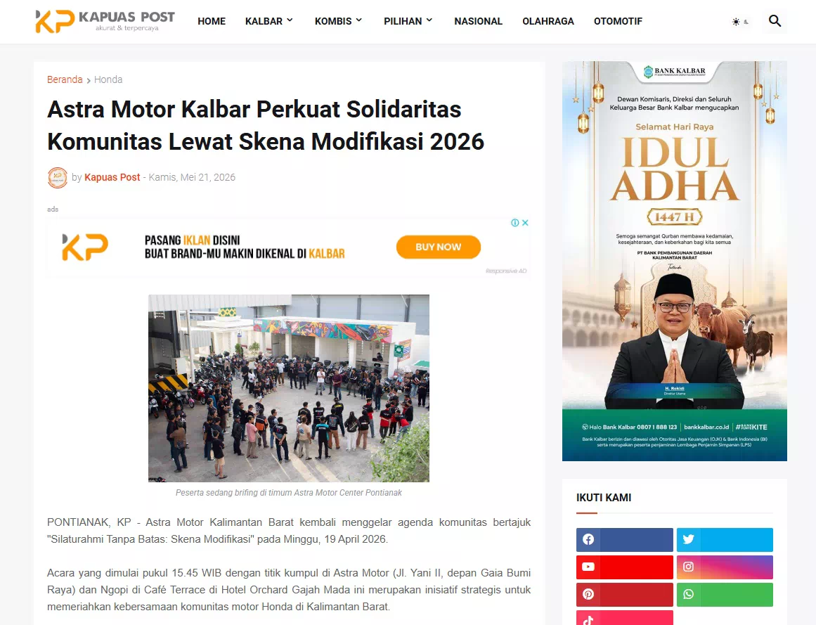 Astra Motor Kalbar Perkuat Solidaritas Komunitas Lewat Skena Modifikasi 2026