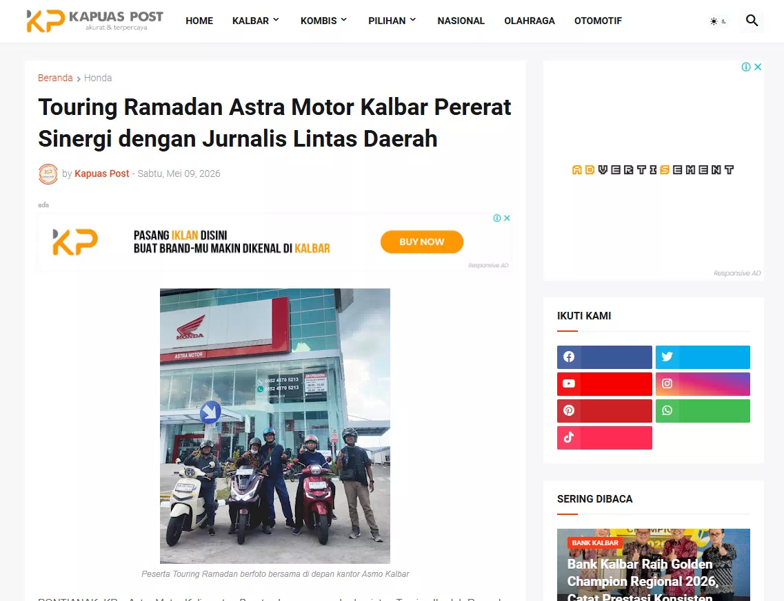 Touring Ramadan Astra Motor Kalbar Pererat Sinergi dengan Jurnalis Lintas Daerah