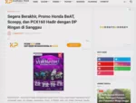 Segera Berakhir, Promo Honda BeAT, Scoopy, dan PCX160 Hadir dengan DP Ringan di Sanggau