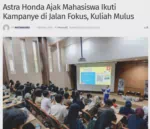 Astra Honda Ajak Mahasiswa Ikuti Kampanye di Jalan Fokus, Kuliah Mulus